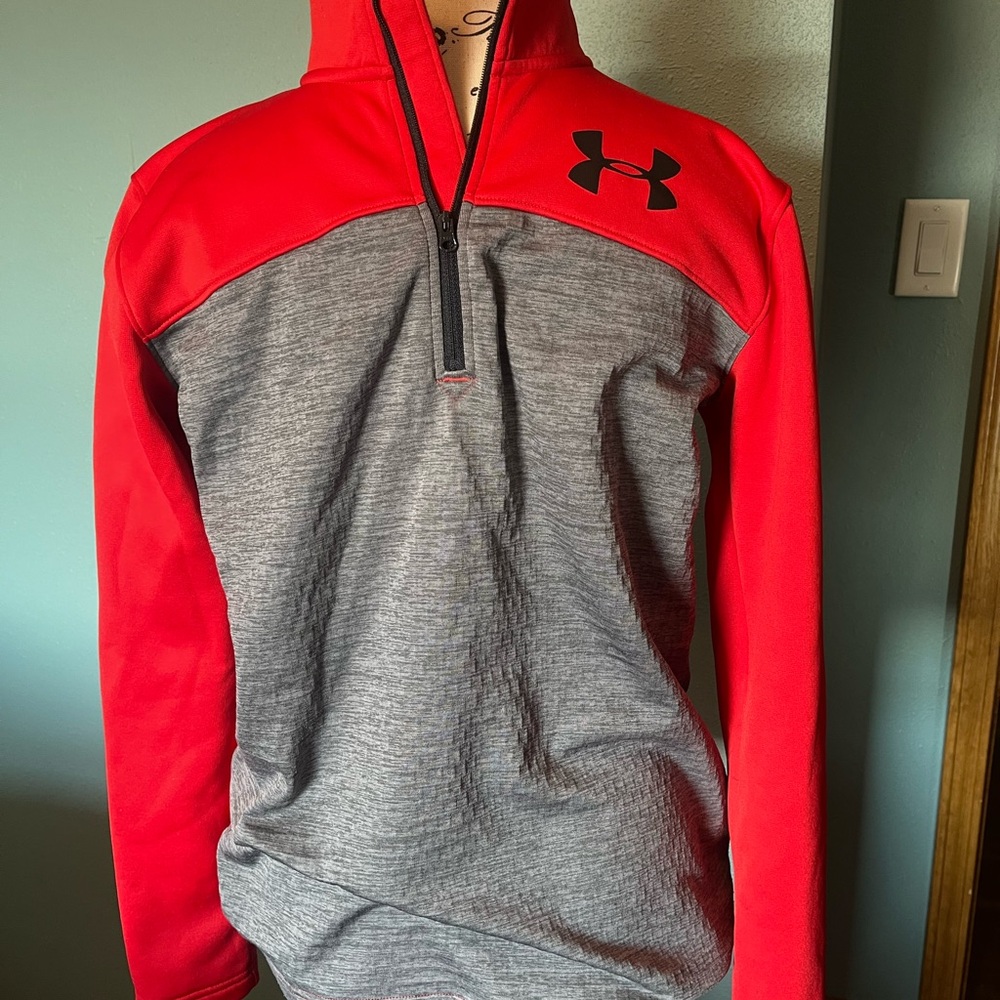 Under Armour Red and Gray Pullover